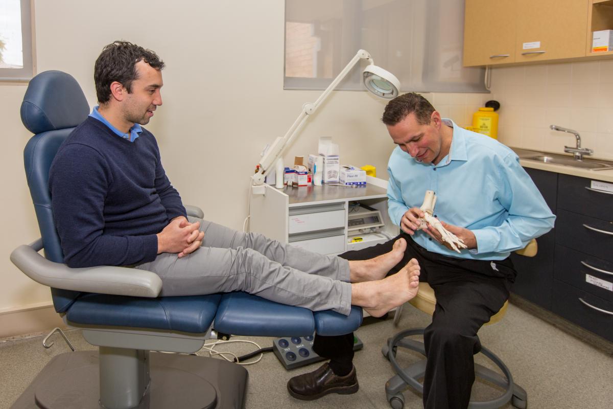 Podiatrist working on a patients feet